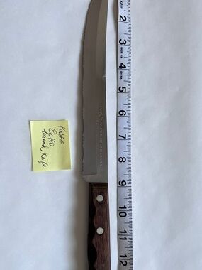 Vintage ECKO Stainless Bread Knife 9” Wood Handle